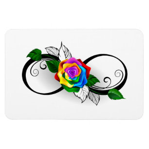 Unendlichkeitssymbol mit Rainbow-Rose Magnet