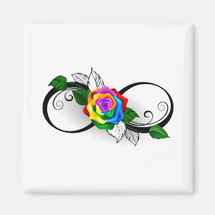 Unendlichkeitssymbol mit Rainbow-Rose Magnet