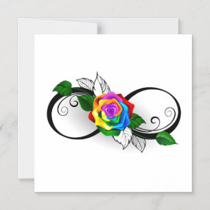 Unendlichkeitssymbol mit Rainbow-Rose Magneteinladung