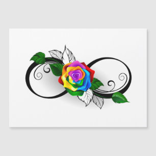 Unendlichkeitssymbol mit Rainbow-Rose Magneteinladung