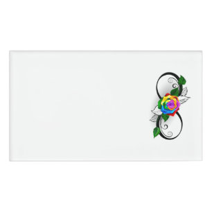 Unendlichkeitssymbol mit Rainbow-Rose Namenschild
