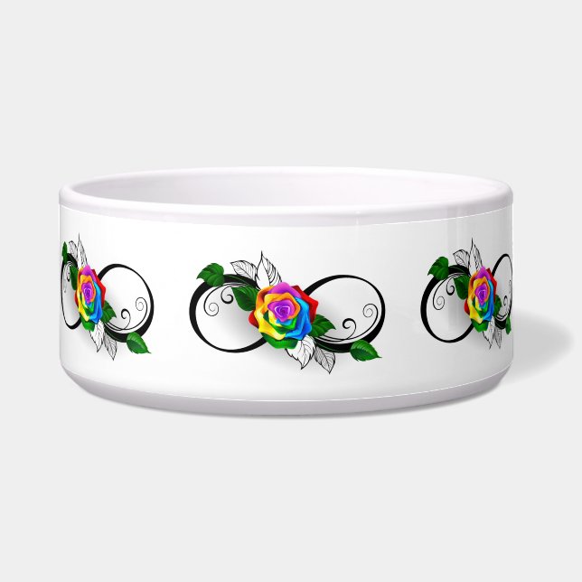 Unendlichkeitssymbol mit Rainbow-Rose Napf (Vorderseite)