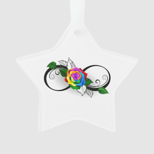 Unendlichkeitssymbol mit Rainbow-Rose Ornament (Vorderseite)