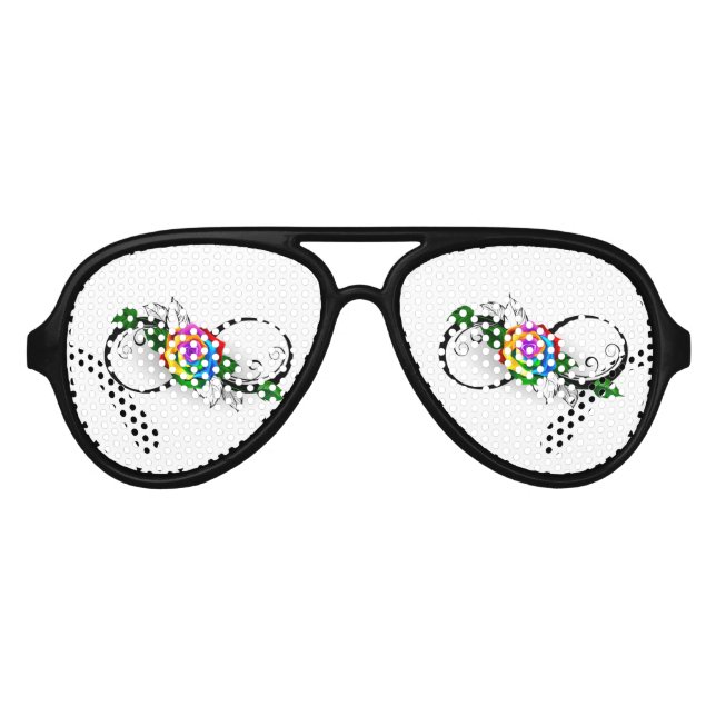 Unendlichkeitssymbol mit Rainbow-Rose Partybrille (Vorderseite)