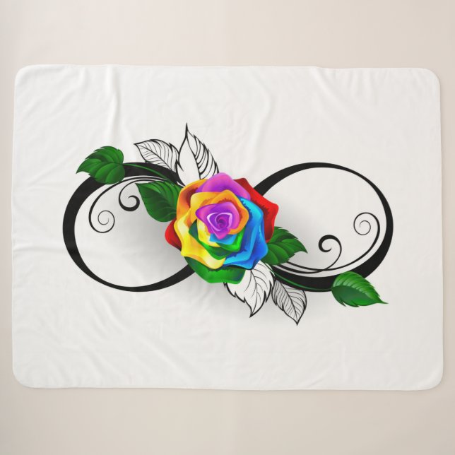 Unendlichkeitssymbol mit Rainbow-Rose Sherpadecke (Vorderseite (Horizontal))