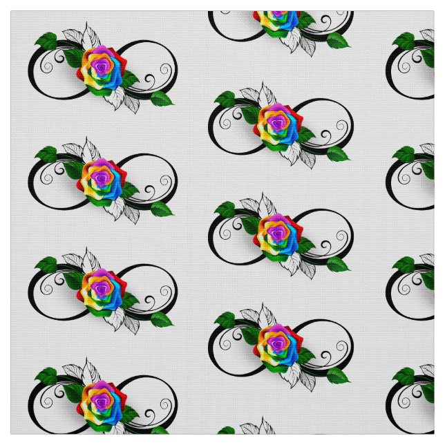 Unendlichkeitssymbol mit Rainbow-Rose Stoff (Muster)