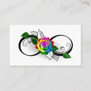 Unendlichkeitssymbol mit Rainbow-Rose Visitenkarte
