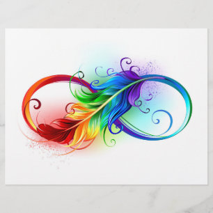 Unendlichkeitssymbol mit Regenbogen-Feder Briefbogen