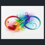 Unendlichkeitssymbol mit Regenbogen-Feder Flyer<br><div class="desc">Künstlich gezeichnet Unendlichkeitssymbol mit schönem Regenbogenfeder auf weißem Hintergrund. Tattoo-Stil.</div>
