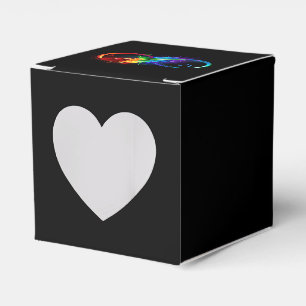 Unendlichkeitssymbol mit Regenbogen-Feder Geschenkschachtel
