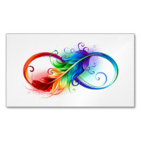 Unendlichkeitssymbol mit Regenbogen-Feder