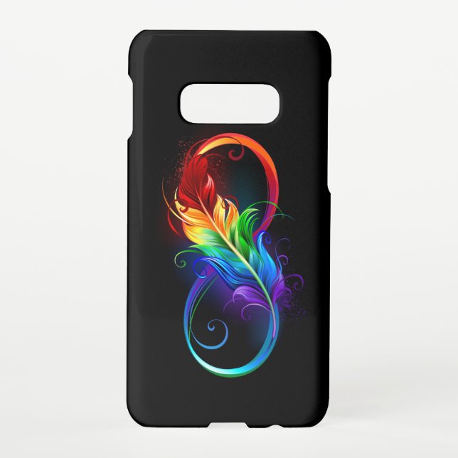 Unendlichkeitssymbol mit Regenbogen-Feder Samsung Galaxy Hülle (Rückseite)