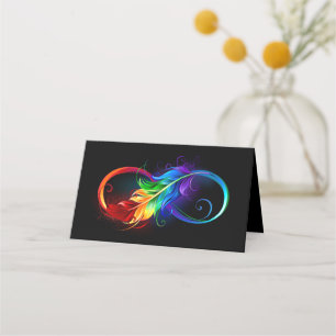 Unendlichkeitssymbol mit Regenbogen-Feder Treuekarte