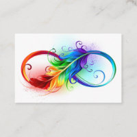 Unendlichkeitssymbol mit Regenbogen-Feder