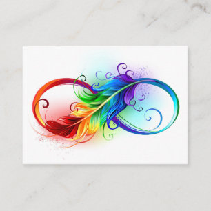 Unendlichkeitssymbol mit Regenbogen-Feder Treuekarte