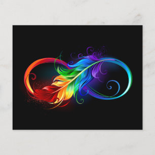 Unendlichkeitssymbol mit Regenbogenfeder Flyer