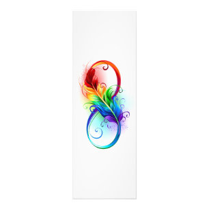 Unendlichkeitssymbol mit Regenbogenfeder Fotodruck