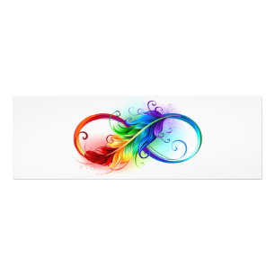 Unendlichkeitssymbol mit Regenbogenfeder Fotodruck