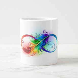 Unendlichkeitssymbol mit Regenbogenfeder Jumbo-Tasse
