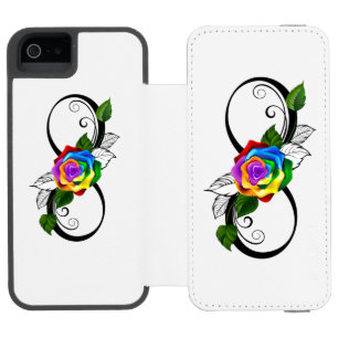 Unendlichkeitssymbol mit Regenbogenrose Incipio Watson™ iPhone 5 Geldbörsen Hülle