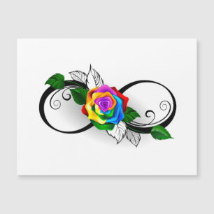 Unendlichkeitssymbol mit Regenbogenrose Magneteinladung