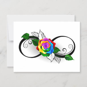 Unendlichkeitssymbol mit Regenbogenrose Magneteinladung