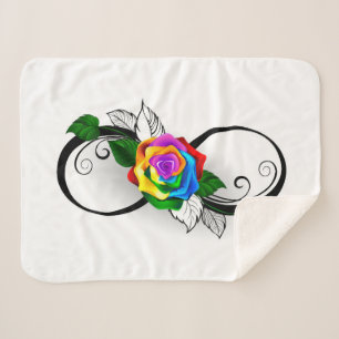 Unendlichkeitssymbol mit Regenbogenrose Sherpadecke
