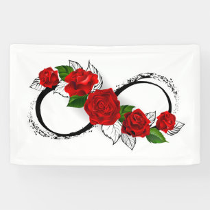Unendlichkeitssymbol mit Rote Rosen Banner
