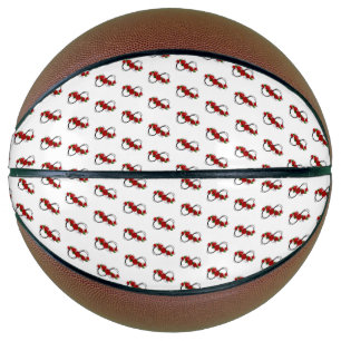 Unendlichkeitssymbol mit Rote Rosen Basketball