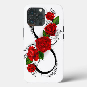 Unendlichkeitssymbol mit Rote Rosen Case-Mate iPhone Hülle