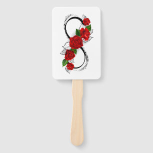 Unendlichkeitssymbol mit Rote Rosen Fächer