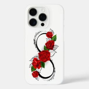 Unendlichkeitssymbol mit Rote Rosen iPhone 16 Pro Hülle