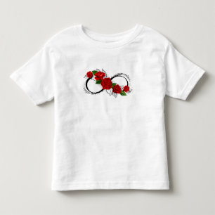 Unendlichkeitssymbol mit Rote Rosen Kleinkind T-shirt