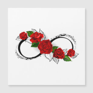 Unendlichkeitssymbol mit Rote Rosen Magneteinladung