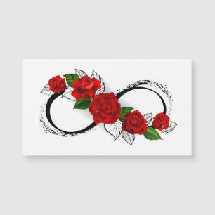 Unendlichkeitssymbol mit Rote Rosen Magnetkarte