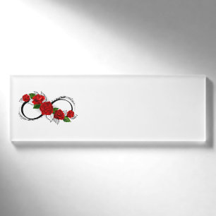 Unendlichkeitssymbol mit Rote Rosen Namenschild