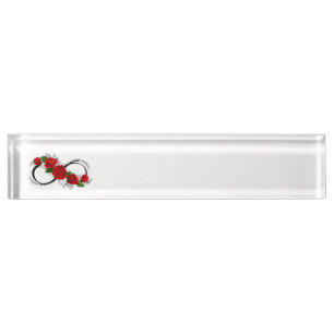 Unendlichkeitssymbol mit Rote Rosen Namensplakette
