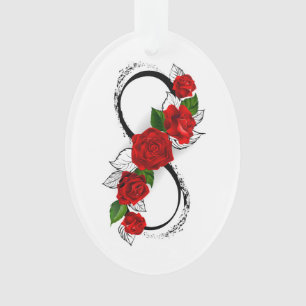 Unendlichkeitssymbol mit Rote Rosen Ornament
