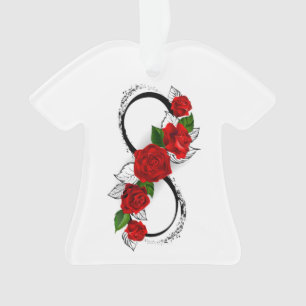 Unendlichkeitssymbol mit Rote Rosen Ornament