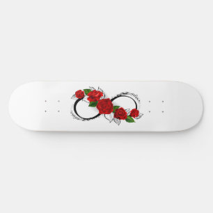 Unendlichkeitssymbol mit Rote Rosen Skateboard