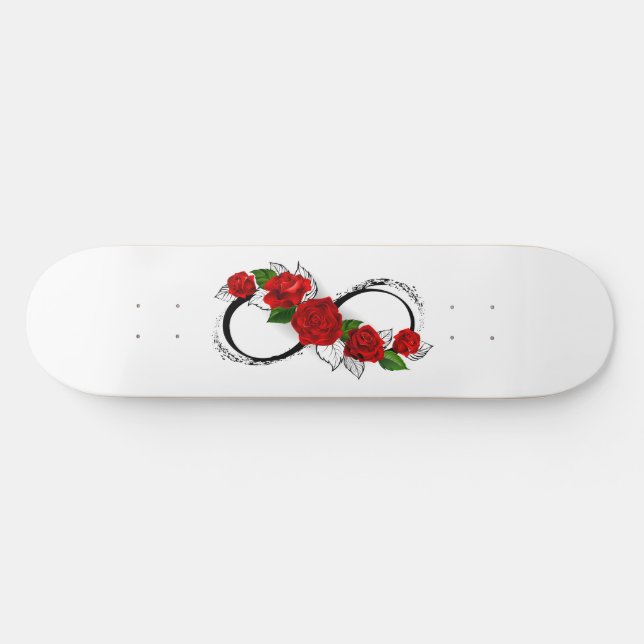 Unendlichkeitssymbol mit Rote Rosen Skateboard (Horizontal)