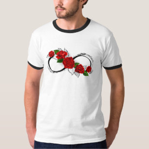 Unendlichkeitssymbol mit Rote Rosen T-Shirt