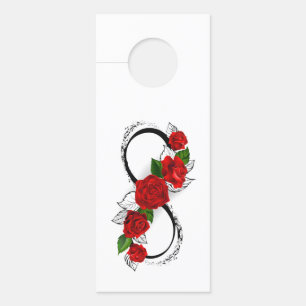 Unendlichkeitssymbol mit Rote Rosen Türanhänger