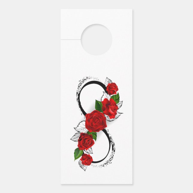 Unendlichkeitssymbol mit Rote Rosen Türanhänger (Vorderseite)