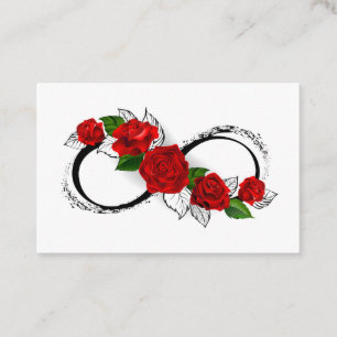 Unendlichkeitssymbol mit Rote Rosen Visitenkarte