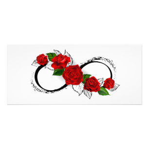 Unendlichkeitssymbol mit Rote Rosen Werbekarte