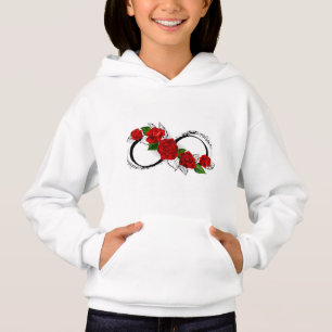 Unendlichkeitssymbol mit roten Rosen Hoodie