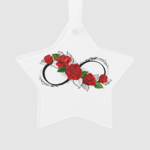 Unendlichkeitssymbol mit roten Rosen Ornament