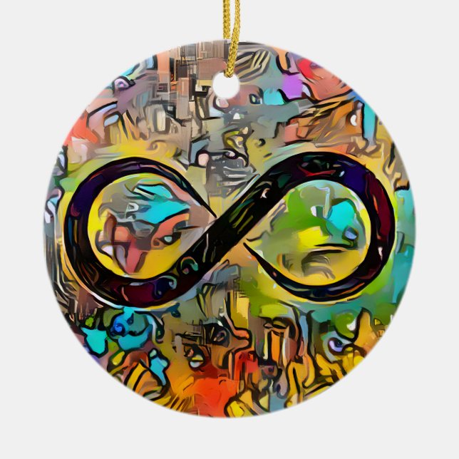 Unendlichkeitssymbol | Sensibilisierung für Autism Keramik Ornament (Vorne)