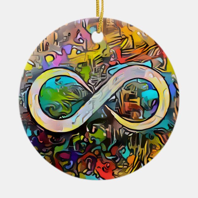Unendlichkeitssymbol | Sensibilisierung für Autism Keramik Ornament (Vorne)